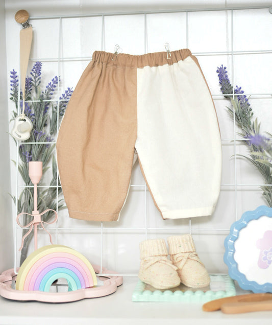 Kachi☀️Barrel Pants☀️ -🧸 Marrón/Crema